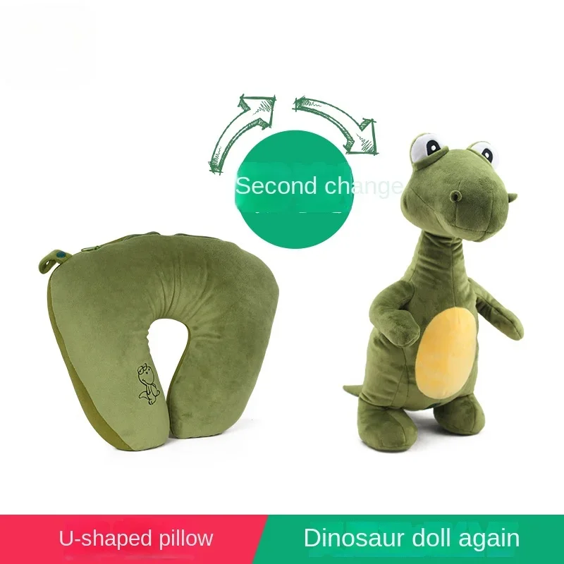 Cartoon Animal Dinosaur Pig Bear Plush Toys Stuffed Soft Long Sleep Pillow Doll Cushion Kids Girls Gift U-shaped Neck Pillow 1 pair metal dinosaur shaped bookends book support stand desk book organizer