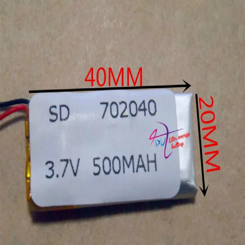 

Размер 702040 3,7 V 500mah Универсальный литий-ионный аккумулятор для планшетных ПК 7 дюймов 8 дюймов 9 дюймов MP3 MP4 GPS DVD Google Project Glass