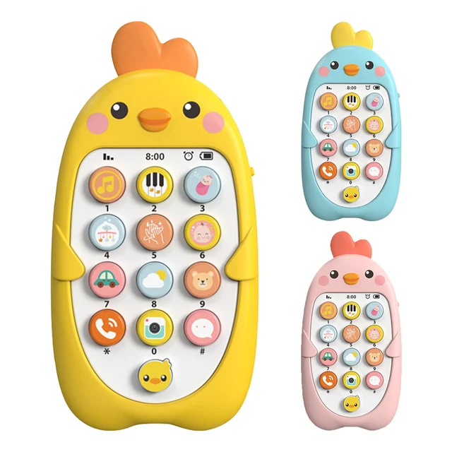 Electronic Baby Cell Phone Toy Battery Powered Silicone Baby Chewing Toys Plastic Early Educational Mobile Phone for Infant Gift 1