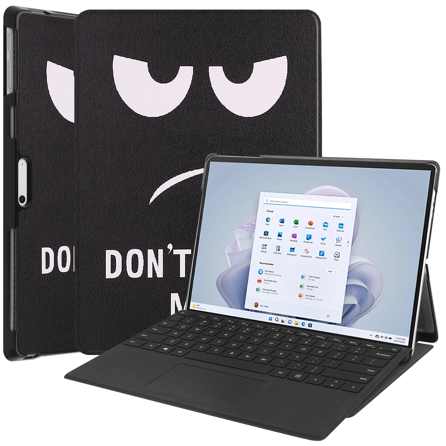 Premium Leather Flip Stand Case for 13-Inch Tablets - Hard PC Back Cover