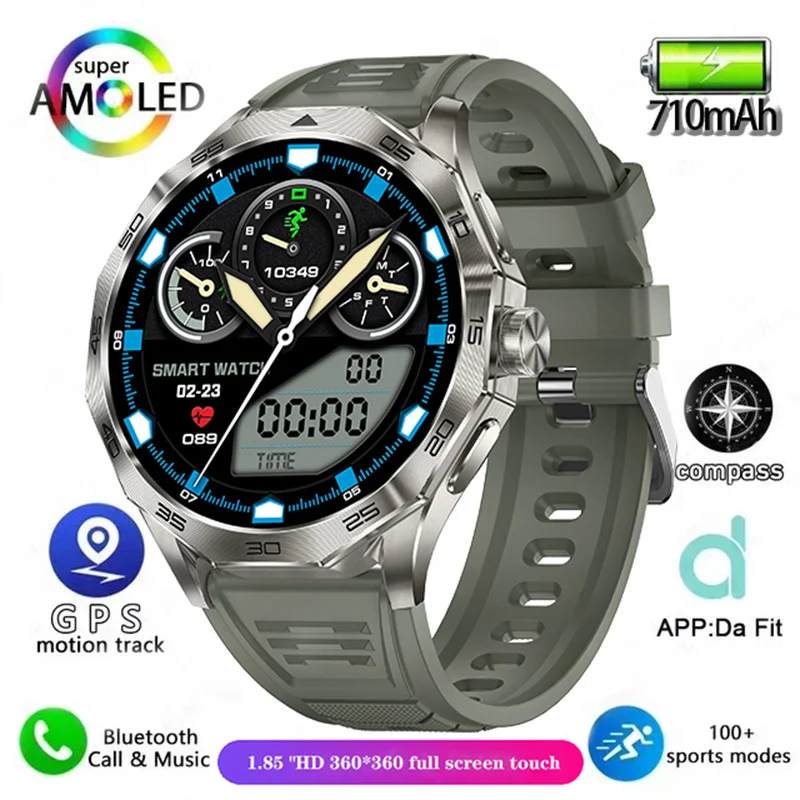 New GPS Smartwatch Men's Music Player 360*360 AMOLED screen Bluetooth Call Sports Men's Smartwatch Women for Xiaomi iOS DA03 13