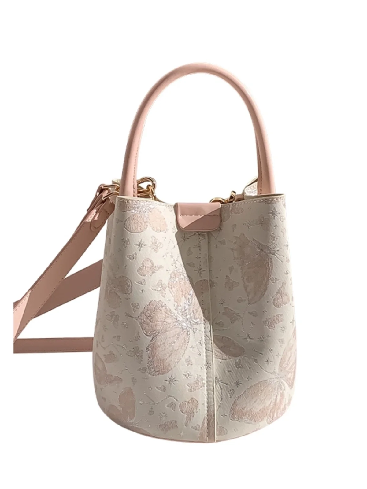 حقيبة يد دلو بتصميم طباعة أزهار أنيقة، بتصميم حمل...