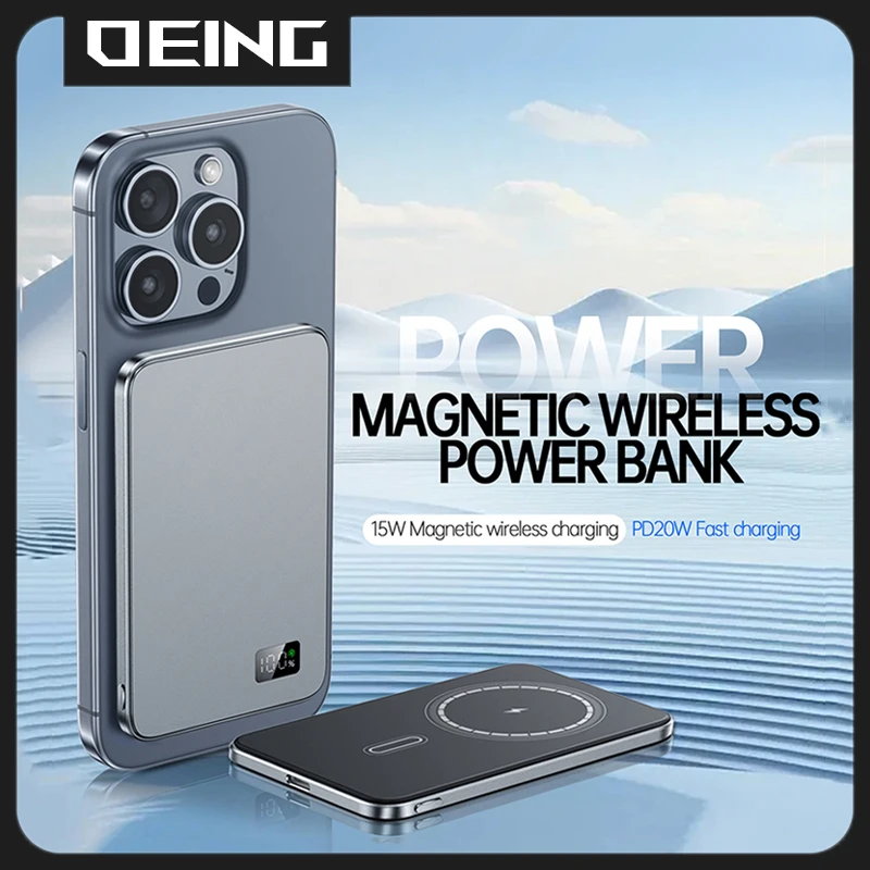 10000mAh Wireless Macsafe Powerbank Magnetic Power Bank PD25W Fast Charger For iPhone Xiaomi Samsung External Spare Battery Pack 2
