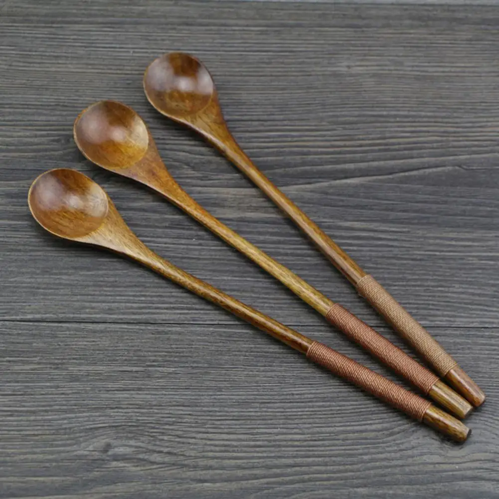 Wooden Spoon Bamboo Soup Teaspoon Scoop for Kitchen