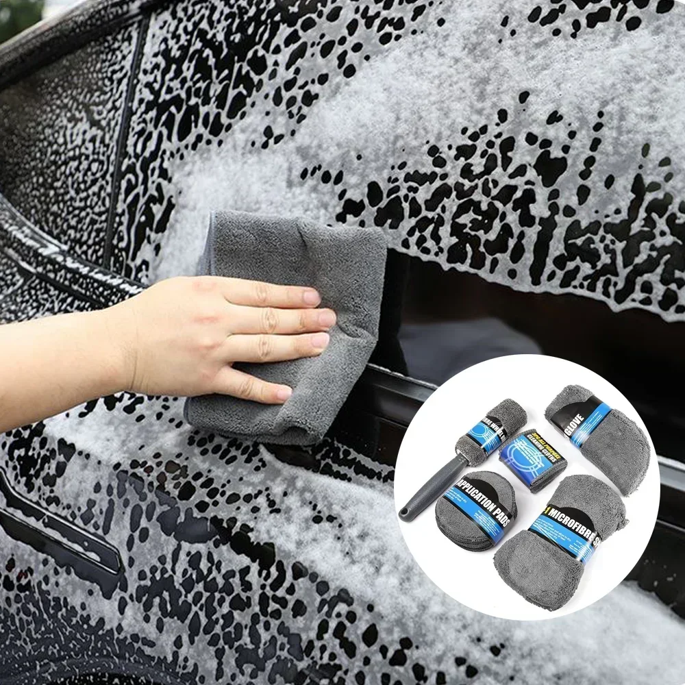 Ultra Fine Fiber Car Cleaning Kit With Gloves Towels And Sponges