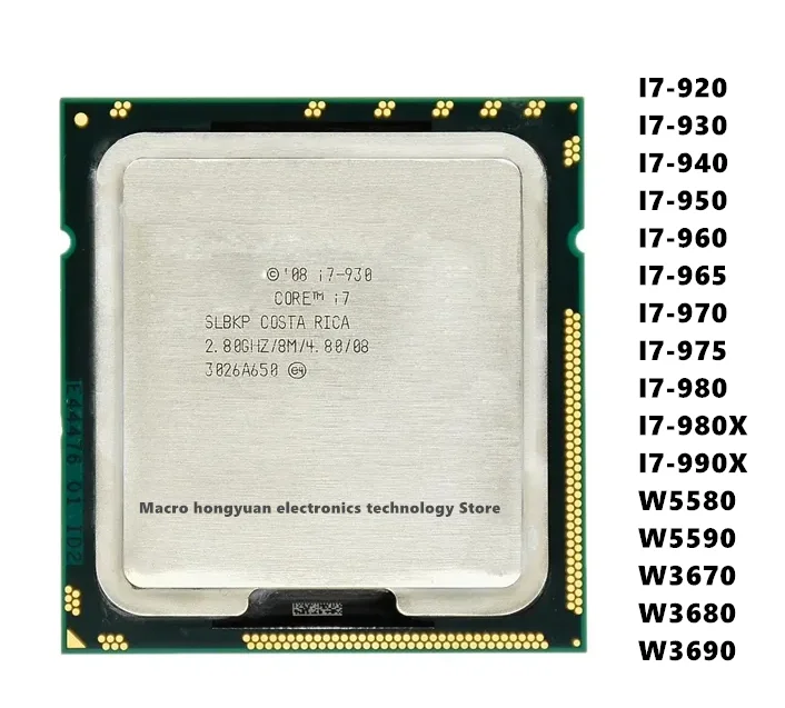 I7-860 I7-870 I7-880 I7-920 I7-930 I7-940 I7-950 I7-960 I7-965 I7-970 I7-975 I7-980X I7-990X W5580 W5590 W3670 W3680 W3690 Cpu