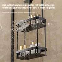 Storage Rack Bathroom Over The Door Shower Caddy Bathroom Hanging Shelf Double Layer Shower Shelf Bathroom Caddy Organizer 1