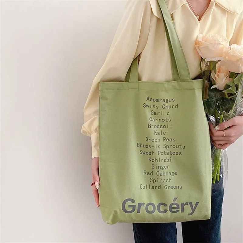 1pc Casual Large Capacity Shoulder Bags Shopper Canvas Letter Fashion  Handbags Retro Minimalist Letter tote bag For boys and College students