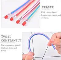 40 Pieces Kids Pencils Bulk Flexible Soft Pencil Color Soft Pencils with Eraser for Kids Students Gift School Supplies 2
