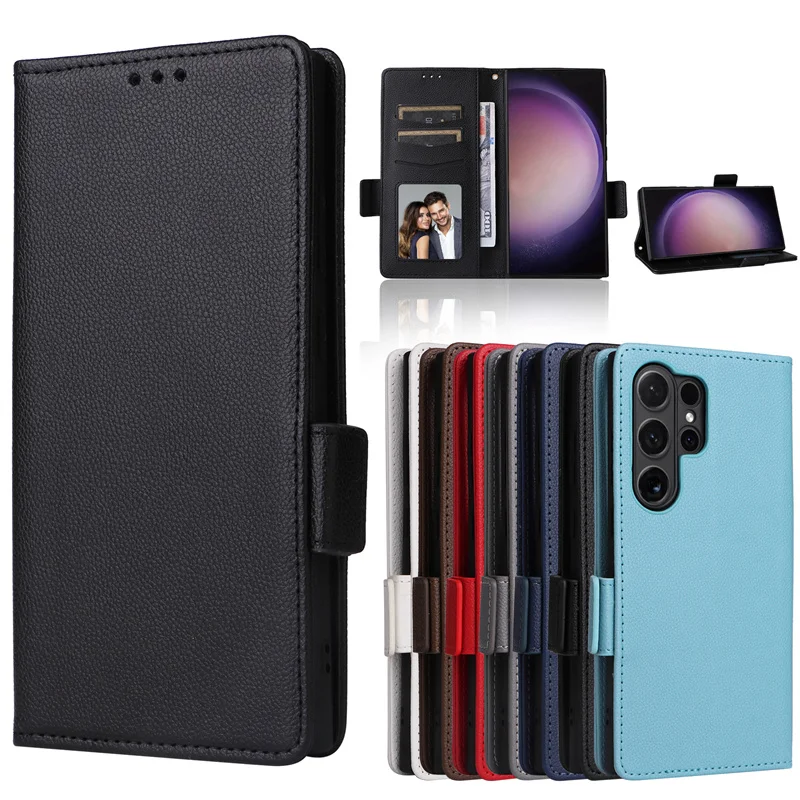 Per Samsung Galaxy S24 Ultra Plus Luxury Flip Pu Leather Wallet Lanyard Stand Case Per Samsung Galaxy S24 S24 + S 24 Phone Case