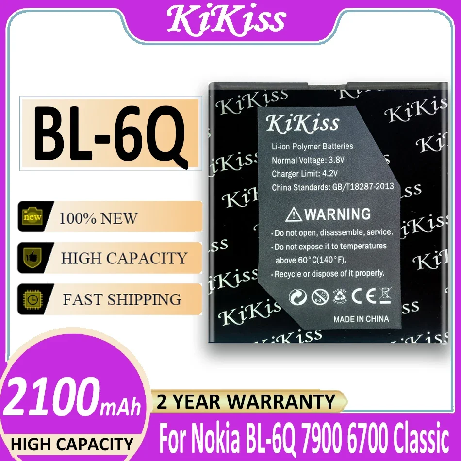 Batteria 2100Mah Kikiss Bl-6Q Per Nokia 6700 Classic 7900 6700C Bateria Batteria + Numero Di Tracciamento
