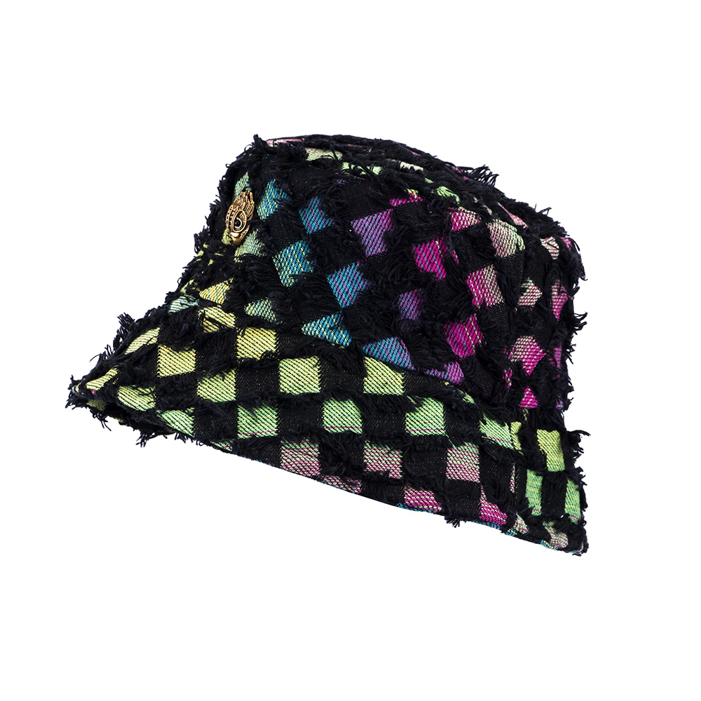 Colored woven hat diamond shaped fashion hat argyle cap