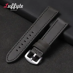 Elegant Vintage Leather Watch Strap - Premium Universal Bracelet in Black, Brown, and Grey - 22mm (Grey)