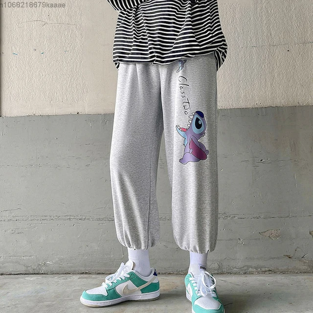 Disney Cartoon Stitch Print Pants Fashion Wide Leg Pants Men