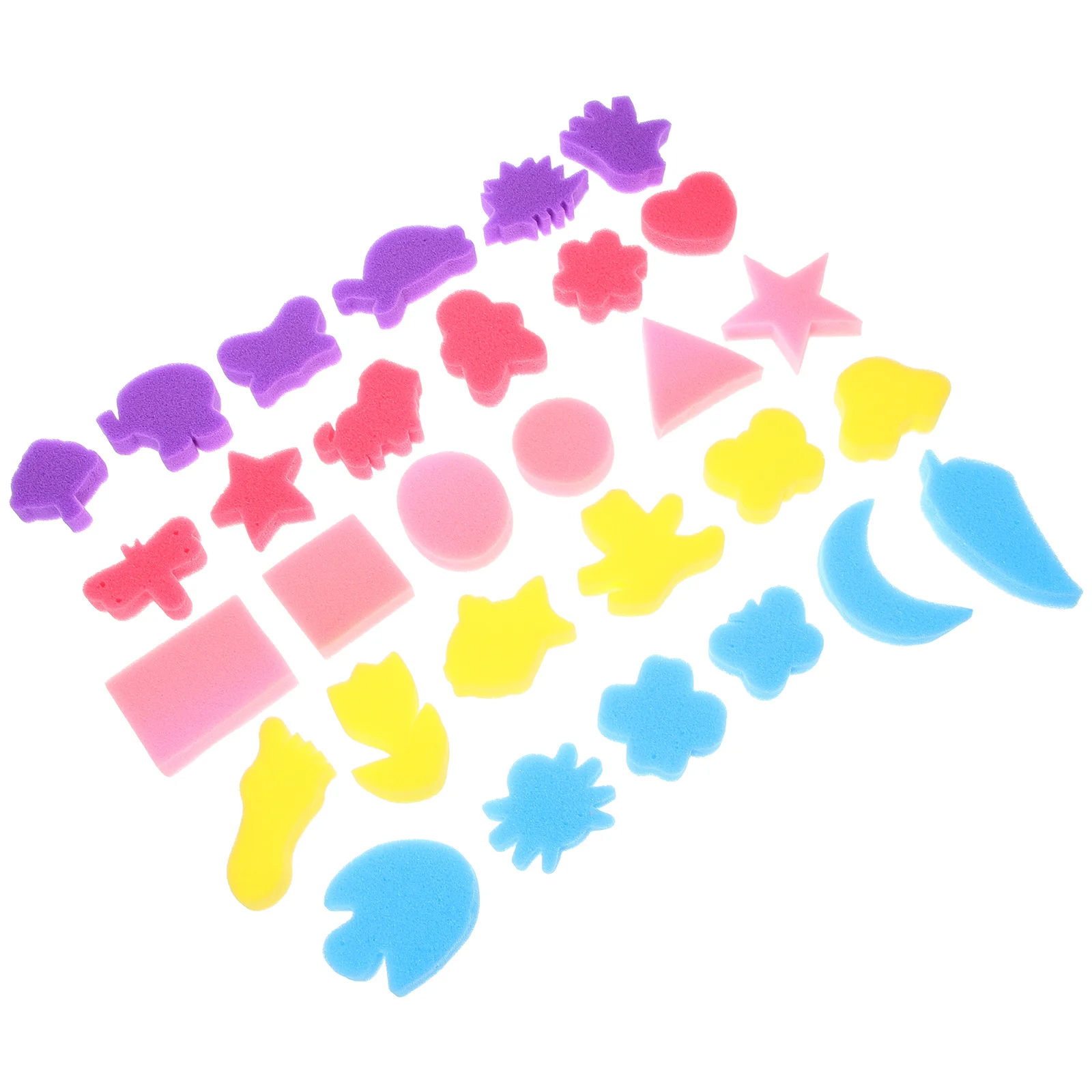 30 Pcs Foam Painting Shapes Sponge Sponges for Kid Stamp Puzzle Toddlers Brush Child