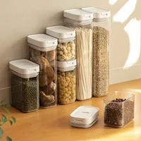 Clear Food Grade Plastic Storage Jar Airtight Seal for Kitchen Snacks Cereals Beans Kitchen Storage Organizer Kitchen Storage 2