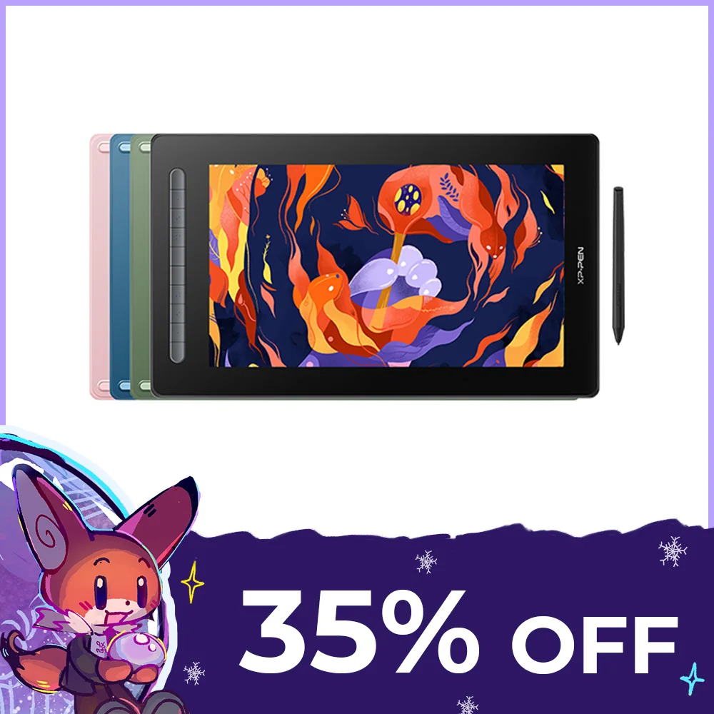 Xppen Artist 16 Tavoletta Grafica Monitor Penna Da Disegno Display 127% S Rgb X3-Powered Stilo 10 Tasti Supporto Inclinabile Windows Mac Android