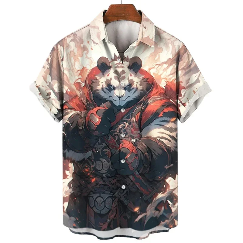 thumbnail image 1 of Nuevas camisas de animales para hombres, ropa con estampado 3D de panda y orco, camisas y blusas casuales de moda para hombres, ropa de hombre de alta calidad, 1 of 5