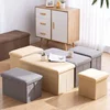 1pc Foldable Fabric Storage Stool Multifunctional Home Life Storage Box Shoe Stool Toy Storage Organizer Box Home Organization 4