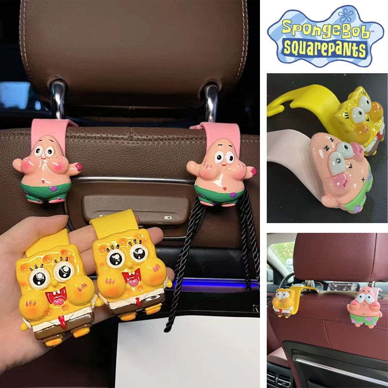 Spongebob Patrick Star Car Hook Cartoon Universal L Auto Seat Poggiatesta Ganci Portaoggetti Accessori Interni Multifunzione
