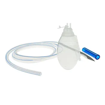 BamuCare 5PCS/10PCS Silicone Reservoir and Round Fluted Drain with Trocar Closed Wound Drainage System 1