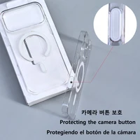 Original For Magsafe Clear Phone Case For iPhone 18 17 16 15 14 13 12 Pro Max Mini Wireless Charging With Touch Camera Button 2