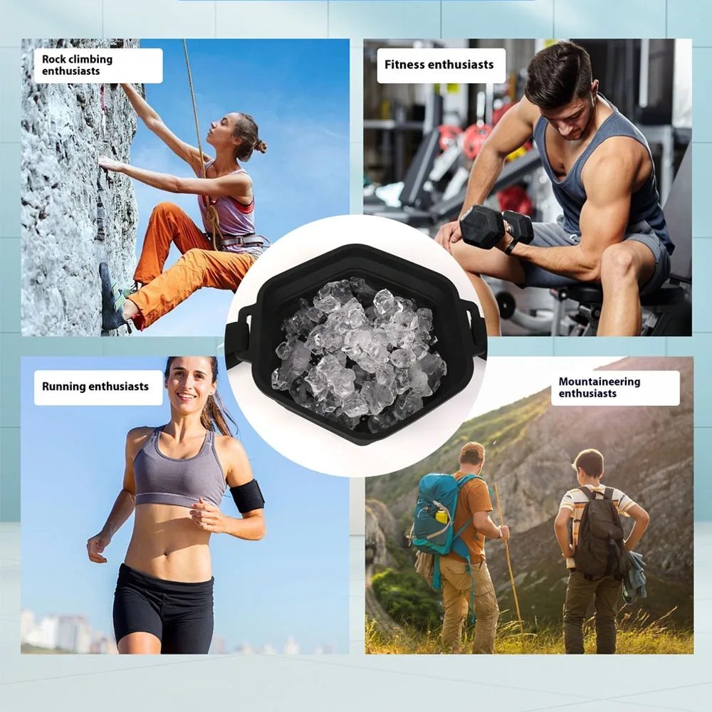 High Quality Foldable Shower Ice Bath Silicone Convenient Ice Storage Basket Temperature Reducing Portable Shower Head