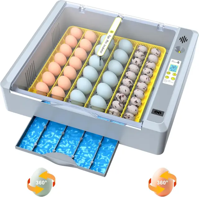 36 Egg Incubator for Hatching Eggs withAuto Turn, Temp & Humidity Control, Built-in CandleLarge Capacity Egg Incubator for Chic