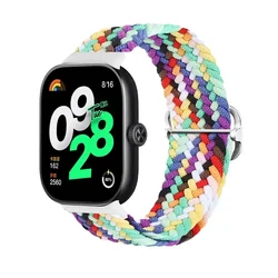 Breathable Sports Nylon Loop Strap - Adjustable and Replaceable Wristband for Redmi Watch 4 - 5 - 6 (Official Rainbow)