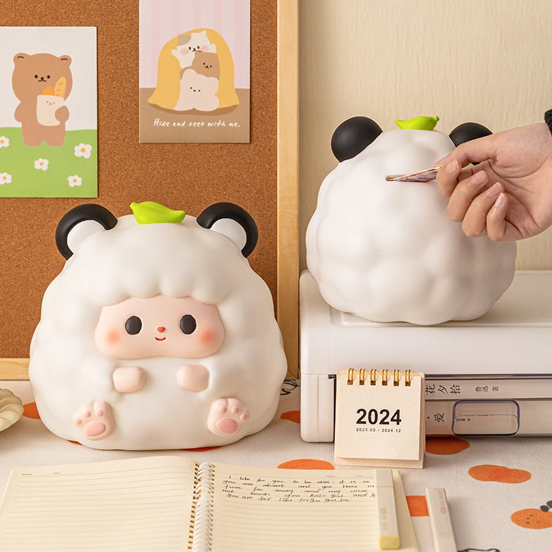 Zodiac Sheep Piggy Bank One-Way Coin Slot Large Capacity Money Box Anti-Theft Design For Kids Adults Birthday New Year Gift​ 4