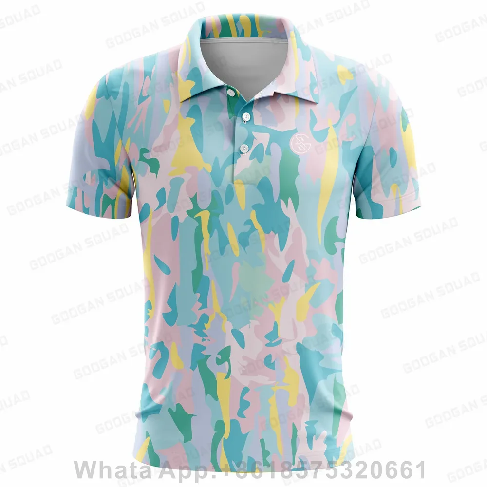 New Men's Golf Shirt Summer Sports Golf Apparel Short Sleeve Top Quick Dry T-shirt Breathable Polo Shirts For Men Golf Wear