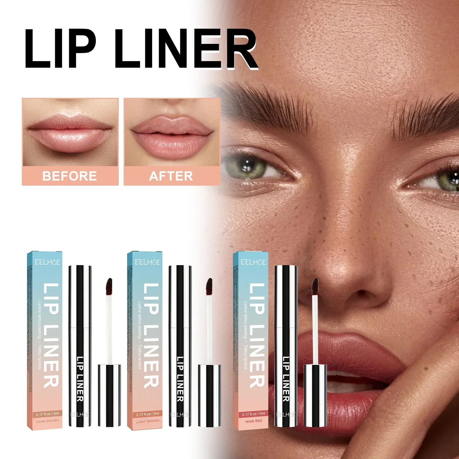 

3 Colors Peel Off Lip Liner Sexy Red Contour Lips Pencil Tattoo Waterproof Long Lasting Matte Lip Ink Make Up Lip Tint Cosmetics