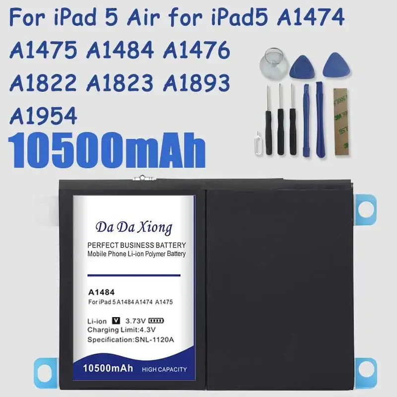 Dadaxiong-bateria em Estoque para Ipad Air Novo 10500mah Ipad A1474 A1475 A1484 A1476 A1822 A1823 A1893 A1954