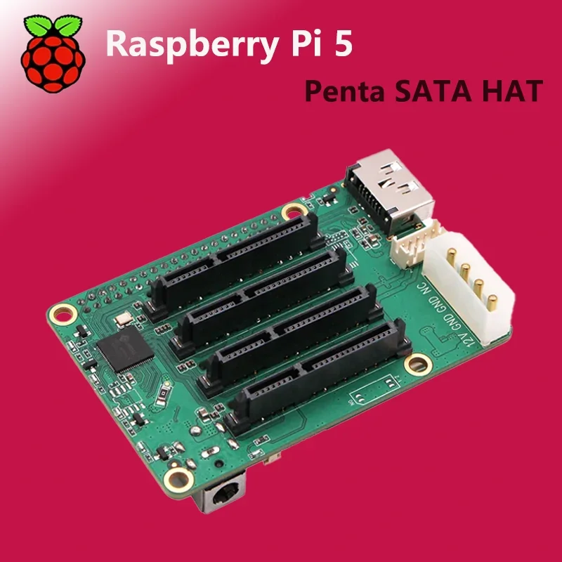 Raspberry Pi Raspberry Pi Expansion Board Raspberry Pi 5 Penta SATA HAT-Up to 5x SATA disks HAT
