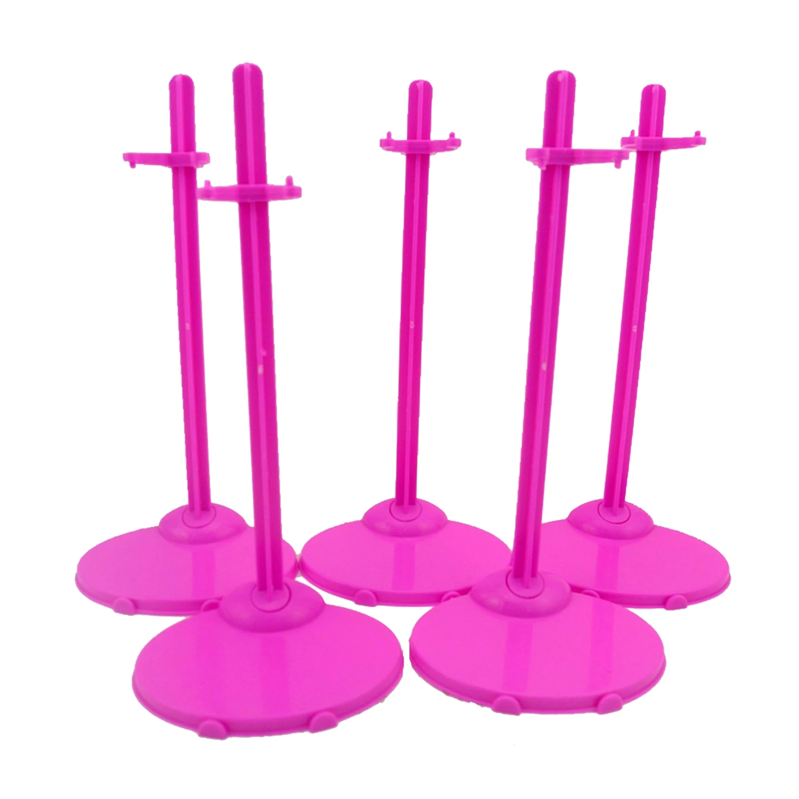 5 Pcs / Lots High Quality Pink Plastic Mini Stands Display Doll Holder