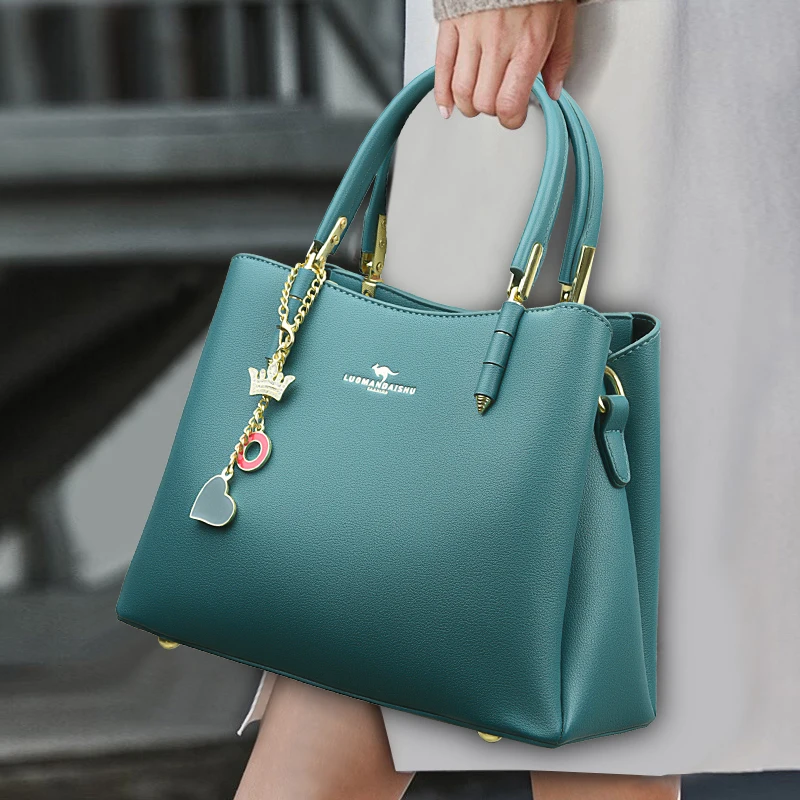 

Women's High Quality Soft Leather Top-Handle Bags for Women Female Shoulder Crossbody Sac Luxury Designe Ladies 3 Layers Handbag