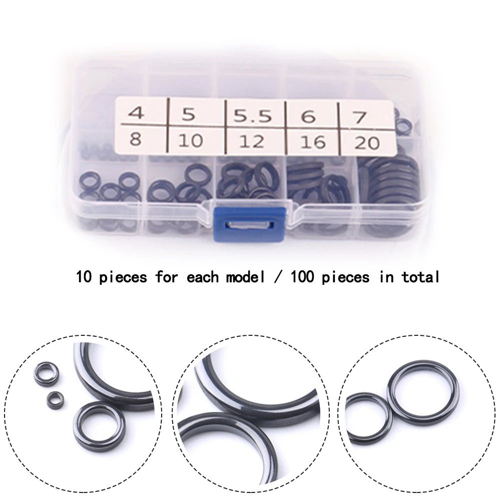 

100pcs Fishing Rod Guide Ring Ceramic Wear Heat Conduction Repair Parts Tools Multi-size Ceramic Repair Tool Eye Rod Accessories