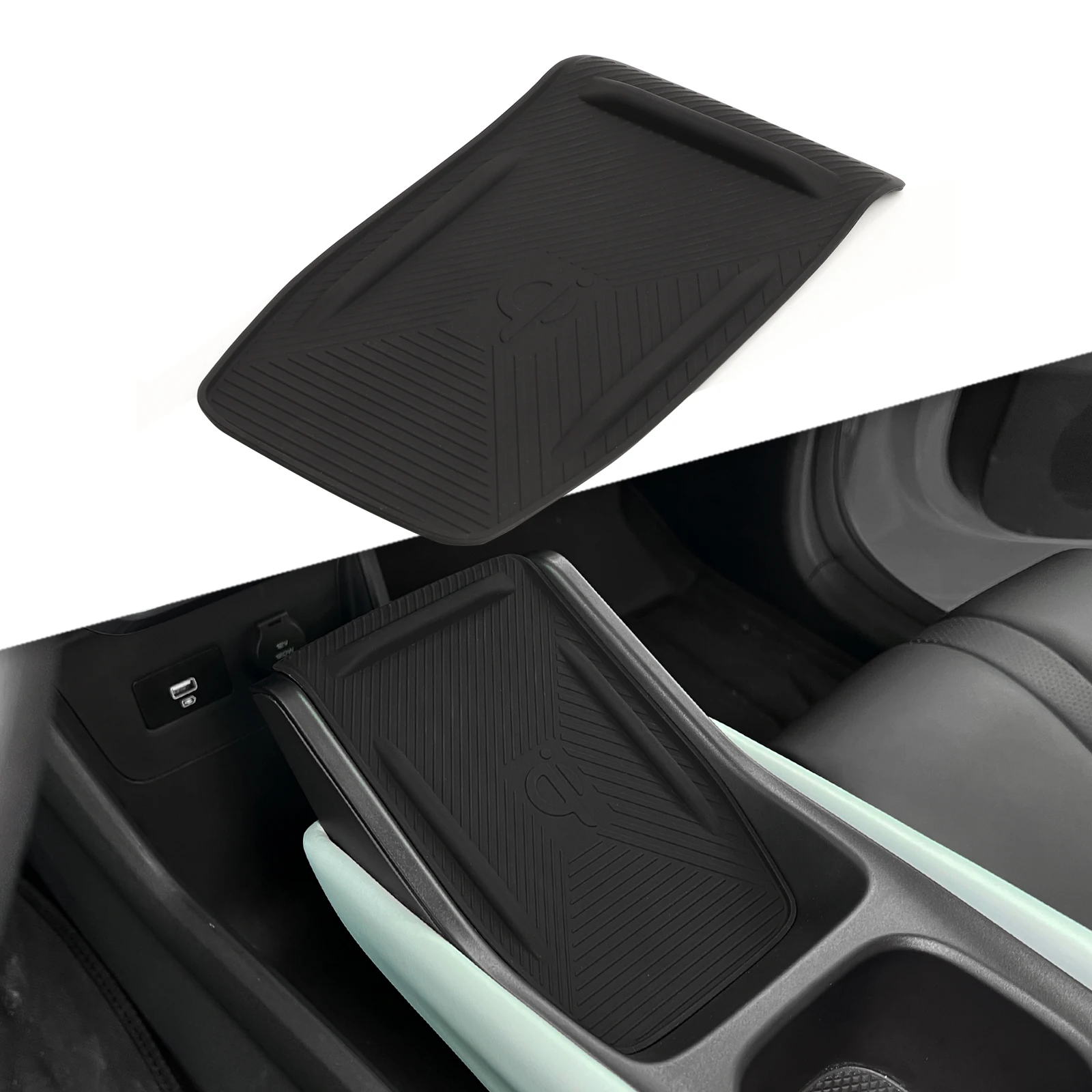 Wireless Charging Pad Silicone Anti Slip Pad Silicone Anti Skid Pad for BYD SEAGULL/BYD Dolphin Mini Anti-slip Mat Silicone Car Center Console Wireless Charger Pad Accessiories