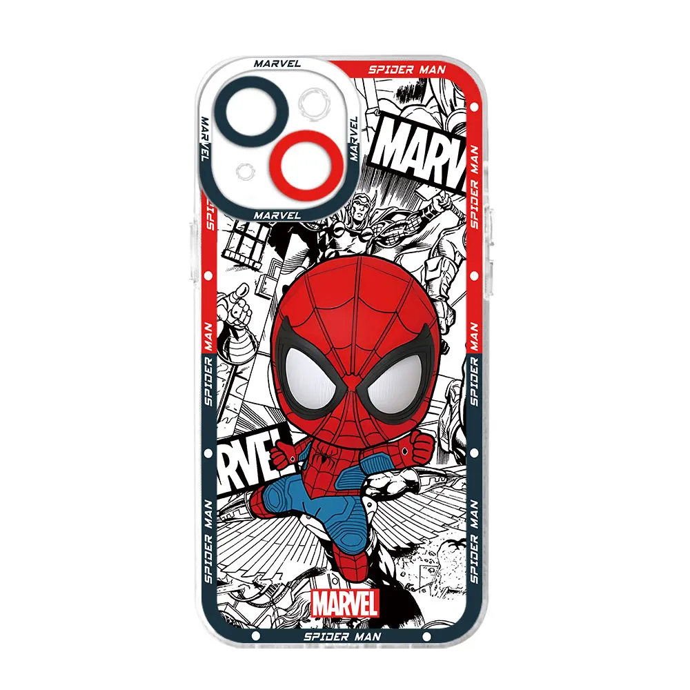 thumbnail image 1 of Funda de teléfono para iPhone SE, 15 Plus, 11, 13 Pro Max, X, XS, XR, 7, 6s, 14 Pro, 12 Mini, 8, TPU suave transparente, Marvel, Spider Man, Groot, 1 of 5