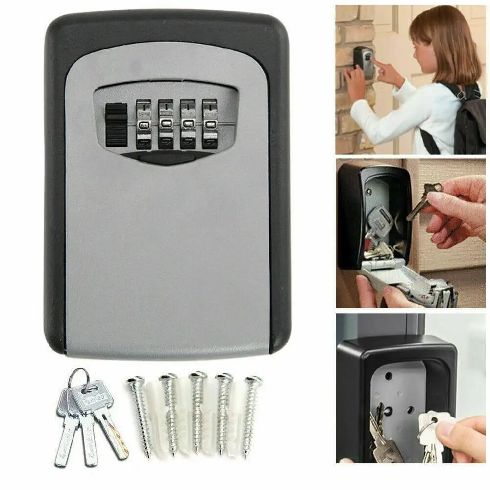 1~6PCS Wall Mount Key Storage Secret Box Organizer 4 Digit Combination Password Security Code Lock No Key Home Key Safe Box
