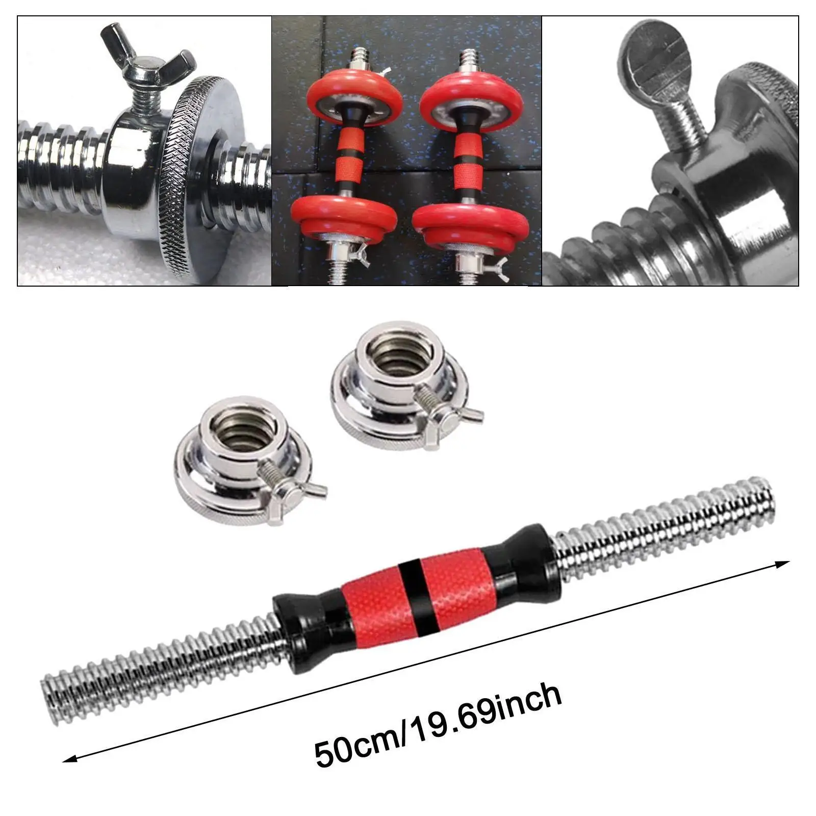 Dumbbell Bar Dumbbell Handle Adjustable with 2 Nuts Dumbbell Connecting Rod Barbell Bar for Weightlifting Accessories Workout Dumbbell Bar Dumbbell Handle Adjustable with 2 Nuts Dumbbell Connecting Rod Barbell Bar for Weightlifting Accessories Workout