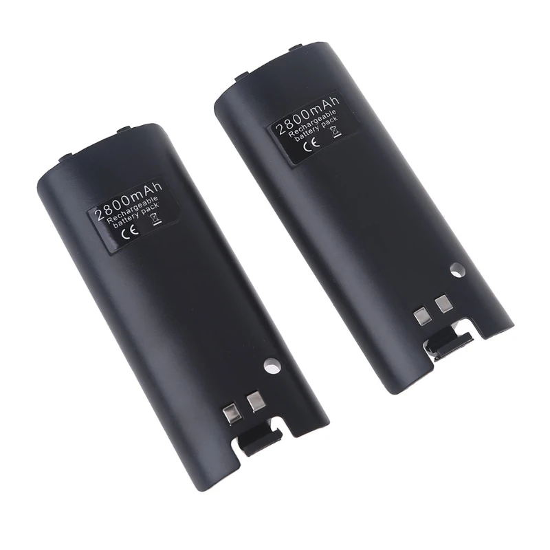 2Pcs 2800Mah Rechargeable Backup Pack Charging Case Fit for WII for WII Game Console