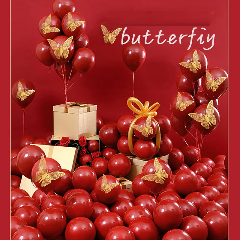 Cake Topper Butterfly Cake Toppers 12pcs Happy Birthday Stickers 3D Wall Stiker Wedding Crafts Party Kids Gift