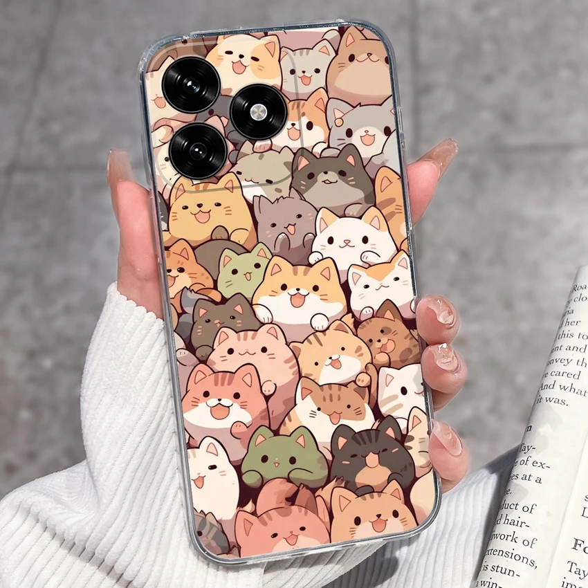 Cute Pet Dog Pattern Transparent TPU Soft Silicone Anti-Slip Protective Phone Case