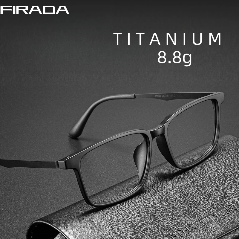 FIRADA mode lunettes confortables rétro affaires lunettes en titane carré optique Prescription lunettes cadre pour hommes A1003 1 FIRADA mode lunettes confortables rétro affaires lunettes en titane carré optique Prescription lunettes cadre pour hommes A1003 1