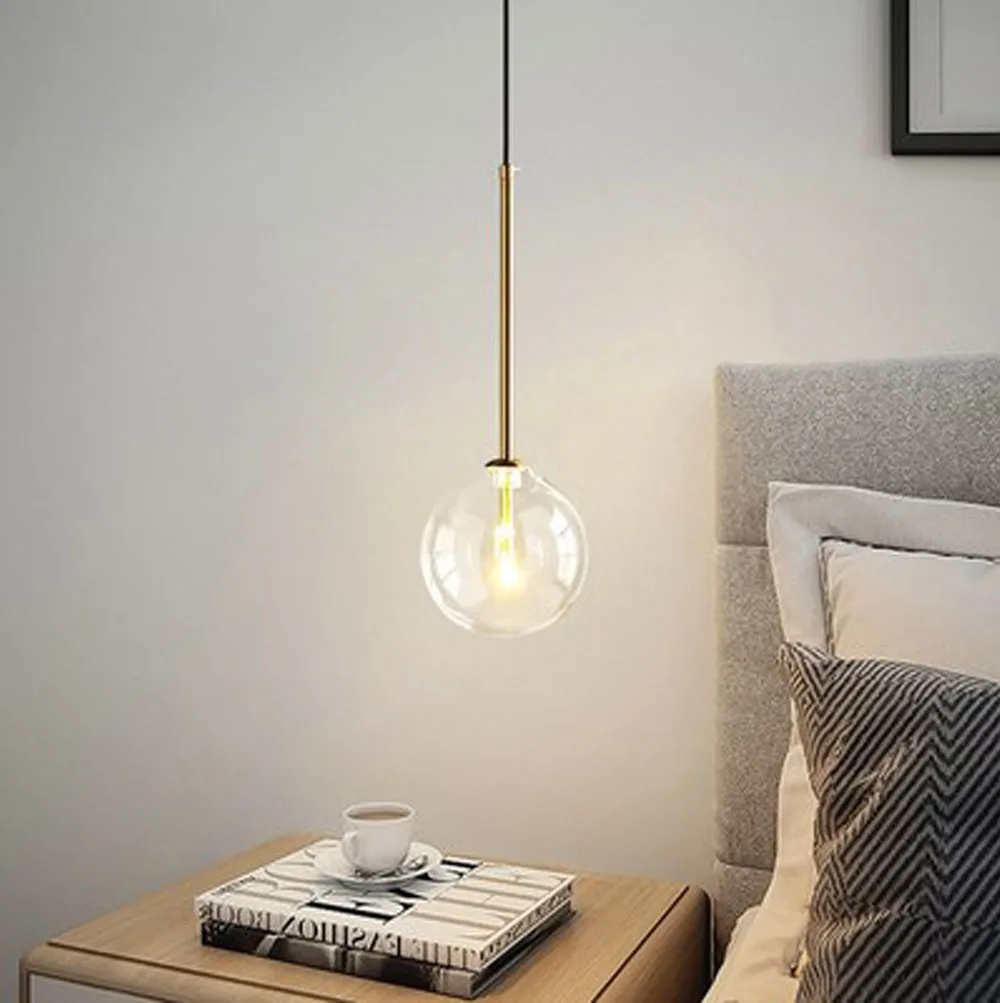 Modern Nordic Pendant Lamp Minimalist Clear Glass Lights Transparent Glass Ball Hanging Lamps pendant lights pendant lamp for Loft Living Dining bedroom