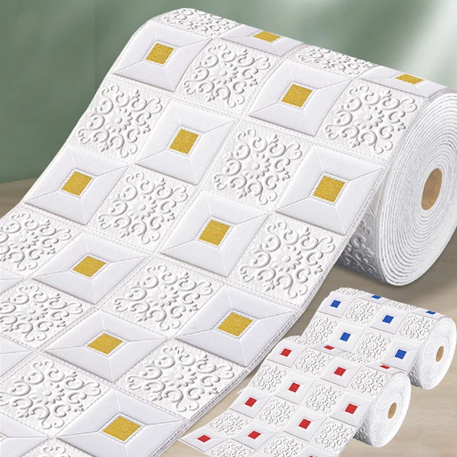 สติ๊กเกอร์ติดผนัง 3 มิติ กันน้ำ ขนาด 70 ซม. x 1 ม./5 ม./10 ม. สำหรับตกแต่งผนังห้องนอน ห้องนั่งเล่น แบบติดเอง 1