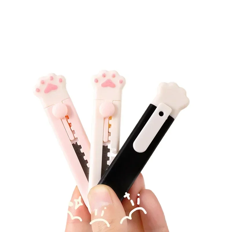 Kawaii Utility Knife Unboxing Knife Pocket Folding Knife Craft Cutting Knife Box Cutter Cute Cat Paw Express Box Cutter Letter Openers Paper Staionery Mini Pocket