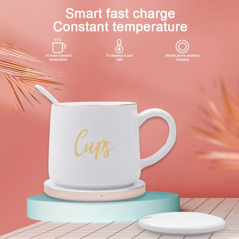 Smart Wireless Charging Warm Cup Portable Coffee Cup Heater Warmer