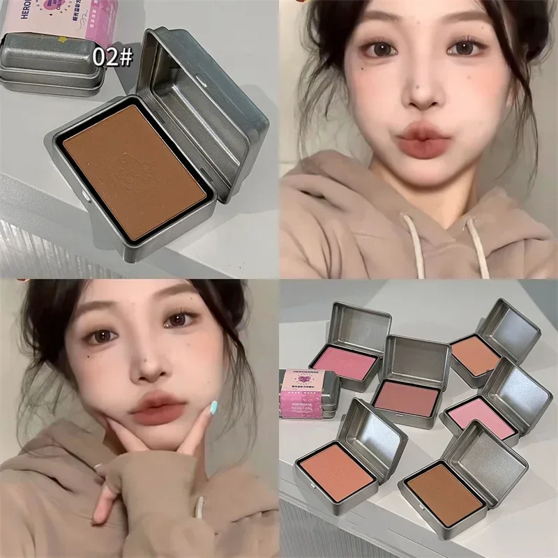 Iron Box Blusher Mineral Powder Long-lasting Natural Cheek Contour Tint Pink Facial Blusher Cosmetics Single Color Blush Palette powder blusher blush powder blush plate facial blusher monochrome blush